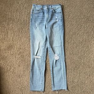 Express Slim Super Highrise Distressed Jeans